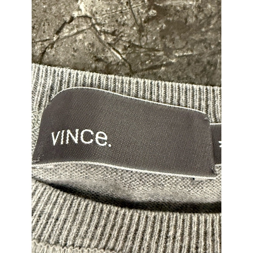 Vince Mens 100% Cotton Crewneck Lightweight Sweater Italian Yarn Elbow Patches M - Picture 9 of 12